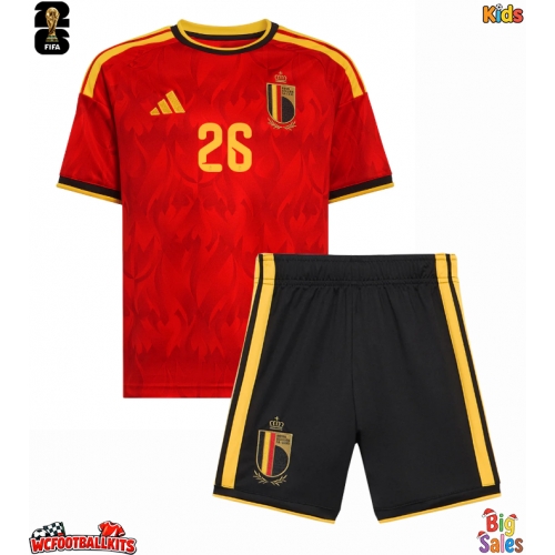 Belgium Matias Fernandez-Pardo #26 Replica Home Stadium Kit for Kids World Cup 2026 Short Sleeve (+ pants)